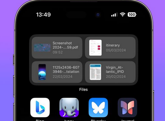 宛城苹果屏幕维修分享iPhone主屏幕快速访问最近的文件 
