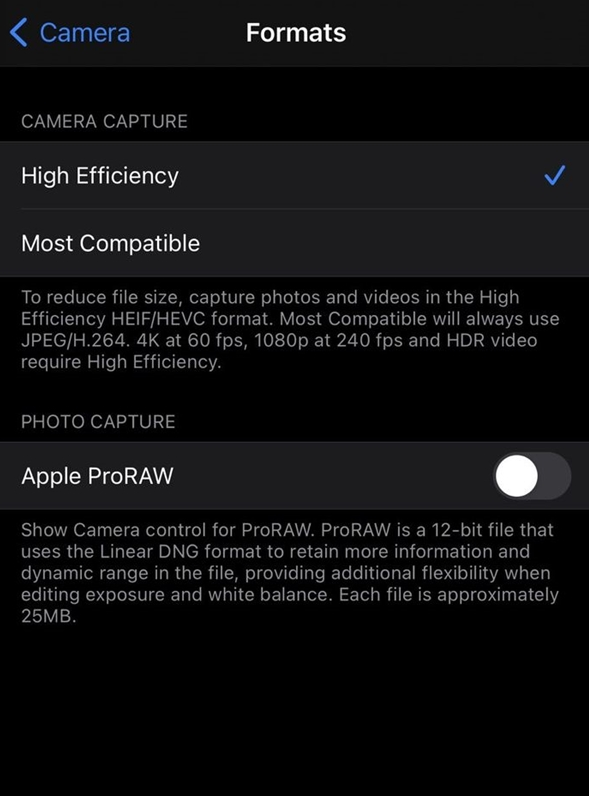 宛城苹果手机维修分享如何为 iPhone 12 Pro/Max 启用 ProRAW 照片格式 